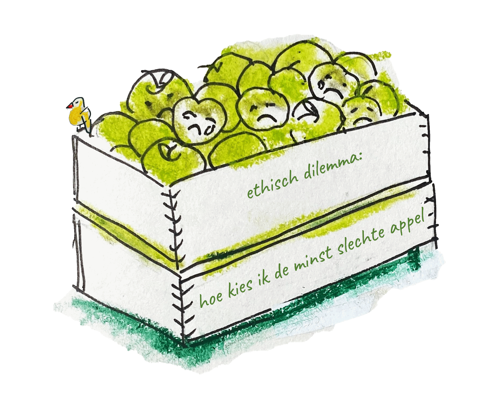 appel met tekst caveat